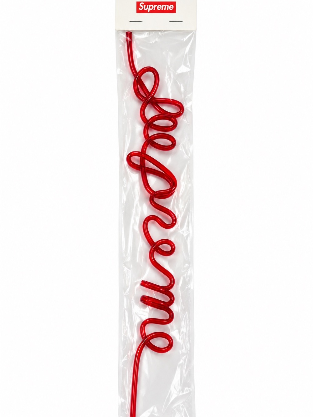 Supreme Red Script Crazy Straw